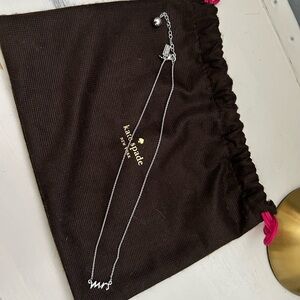Kate Spade Silver “Say Yes Mrs” Pendant Necklace